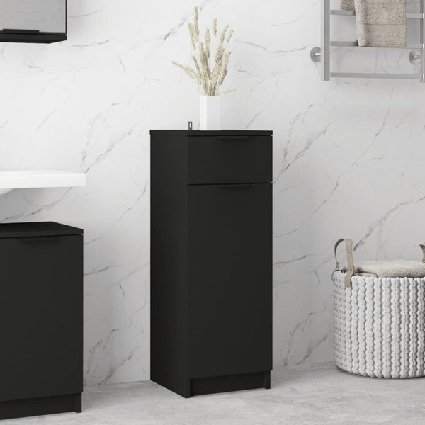 vidaXL Bathroom Cabinet Black 32x34x90 cm Engineered Wood | Wayfair.co.uk